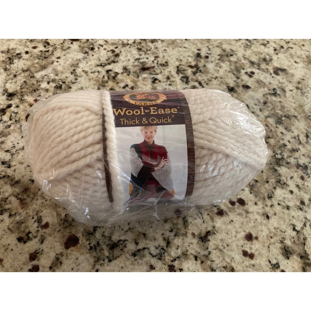 Lion Brand Wool Ease Thick & Quick Yarn Cream Beige Skein